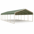 Carport 600 × 300 × 240 cm aus Aluminium mit Polycarbonatdach, Grün/Beige