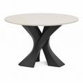Ovaler Esstisch 160 x 90 x 75 cm Weiß/Schwarz mit Holzwerkstoffplatte und Metallgestell