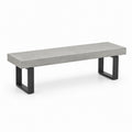 Sitzbank im Industriestil, 160 × 40 × 45 cm, Beton Grau mit Metallgestell Schwarz